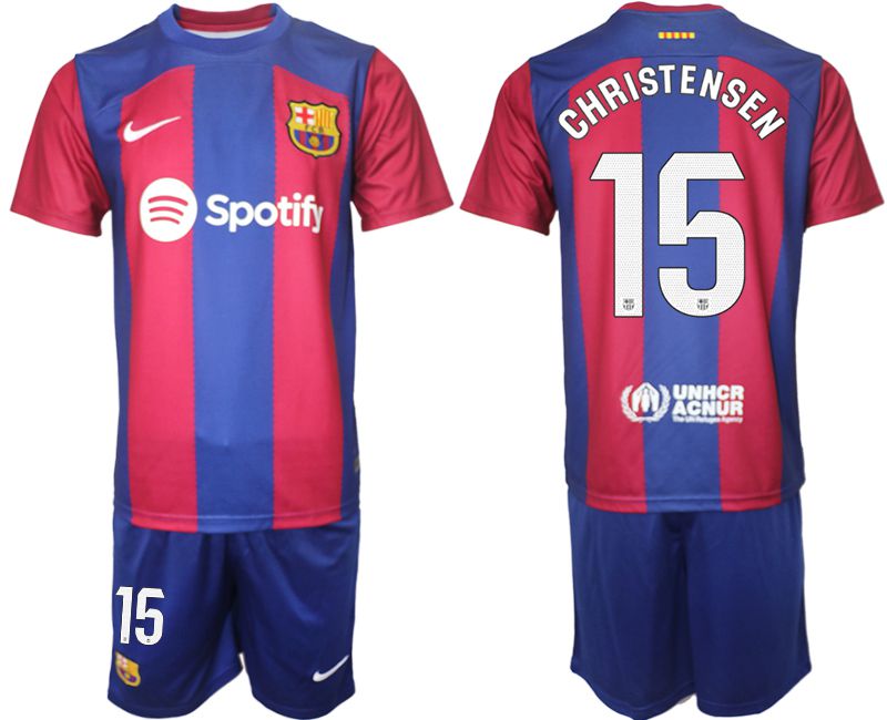 Men 2023-2024 Club Barcelona home red 15 Soccer Jersey